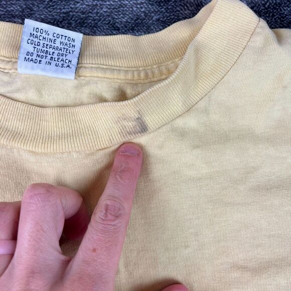 Vtg Hobie 1989 Single Stitch T-Shirt Cycling Surf Men's XL Made In USA Yellow - Picture 8 of 16